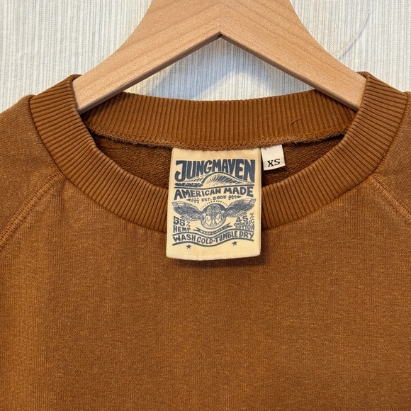 Jungmaven Todos French Terry Raglan short sleeve sweatshirt in Copper - Picture 3 of 3